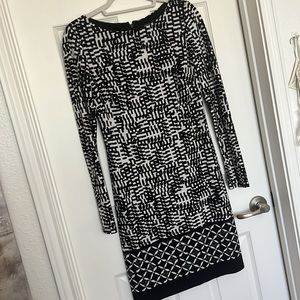 {Jones & Co.} Black and white print dress